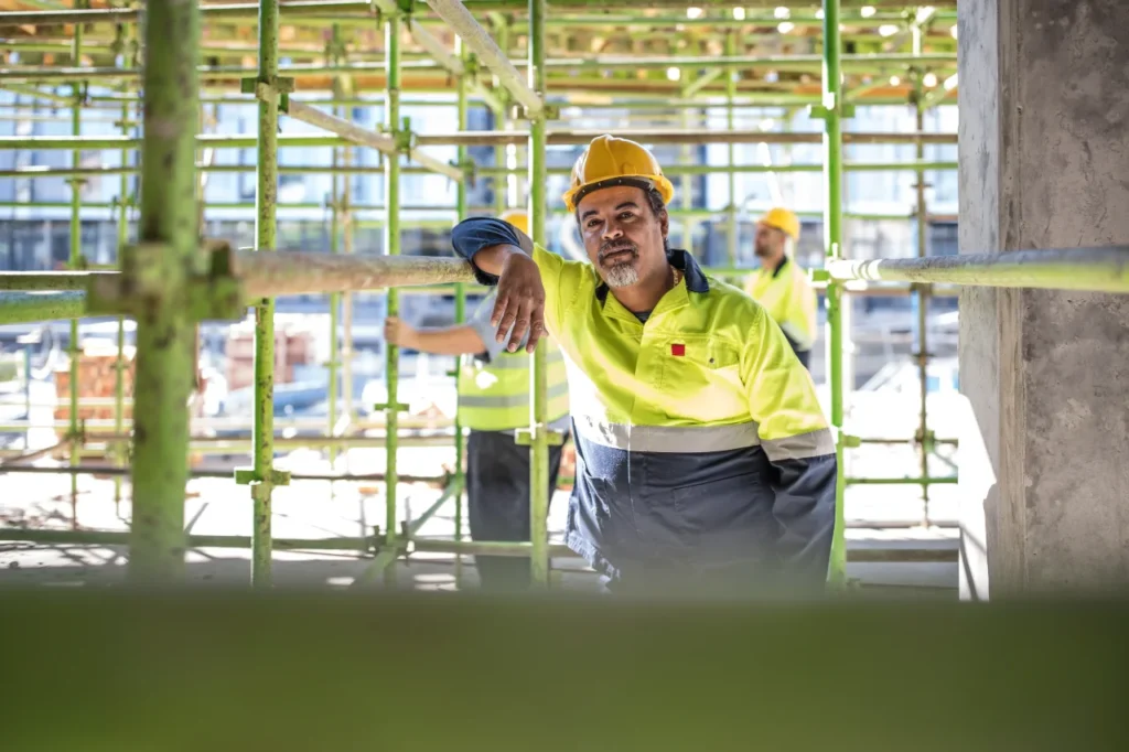construction worker on scaffolding